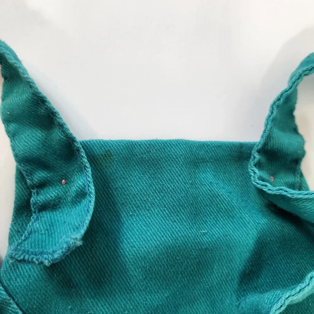 Vintage 80s Krazy Kritters Overalls Girls Size 2 Dinosaur Applique Teal Pink USA